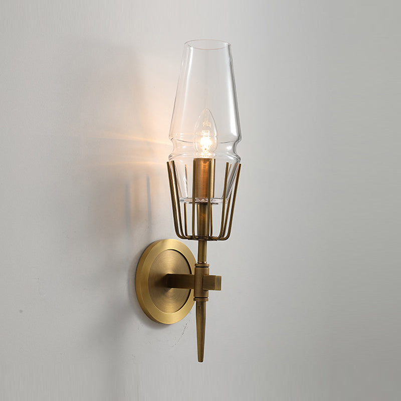 Metal Geometric Shape Wall Light Modern Style Multi Lights Wall Light Sconce in Brass