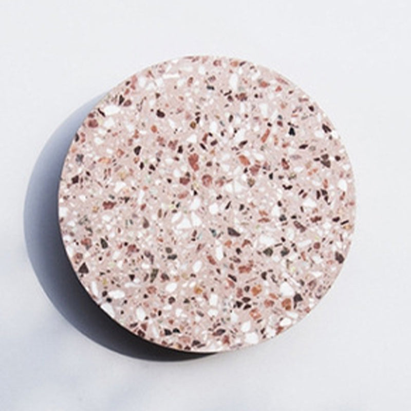 Modern Metal Wall Sconce Circle Shape Wall Light with Stone Shade for Bedroom