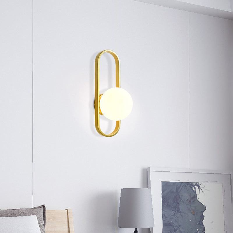 Contemporary Wall Lamp Globe Glass Sconce Lighting for Bedroom