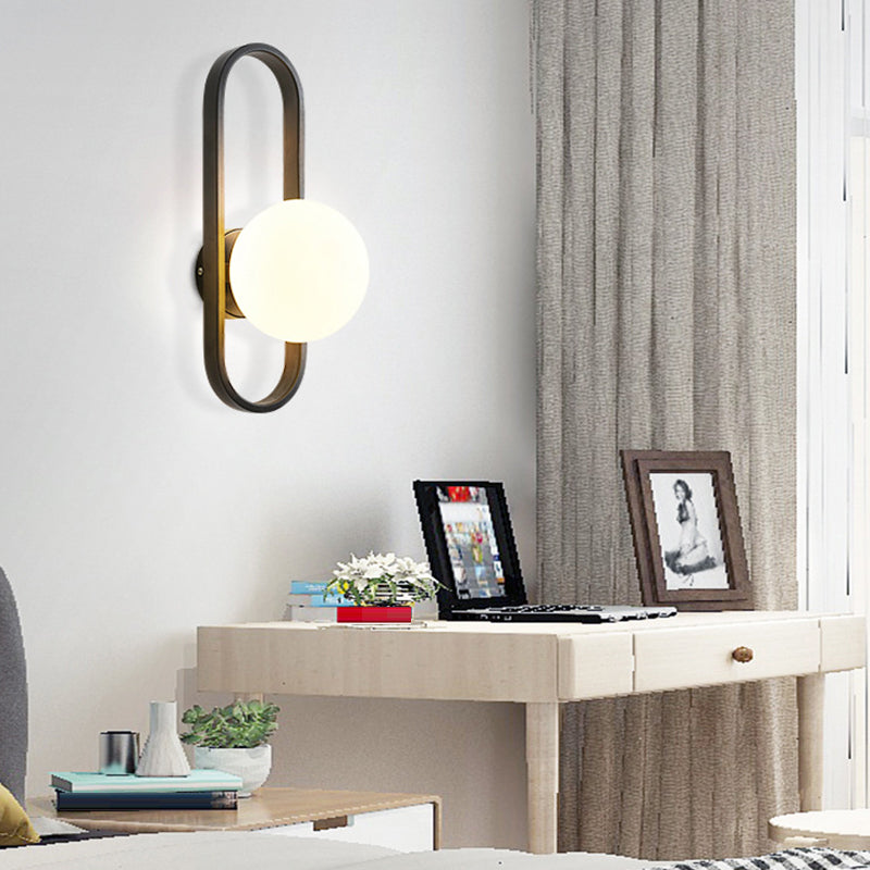 Contemporary Wall Lamp Globe Glass Sconce Lighting for Bedroom