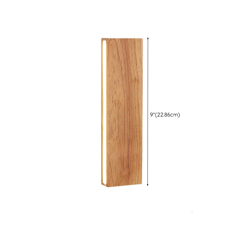 Single Modernism Beige Finish Wall Mounted Sconce Wooden Wall Light
