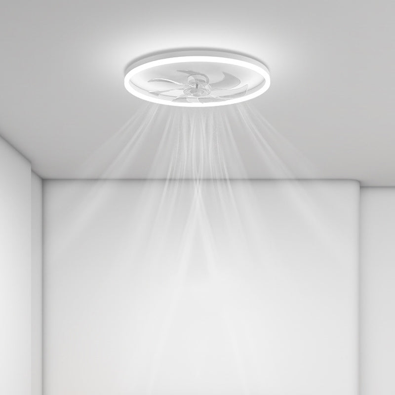 7-Blade Children Ceiling Fan White LED Fan with Light for Home
