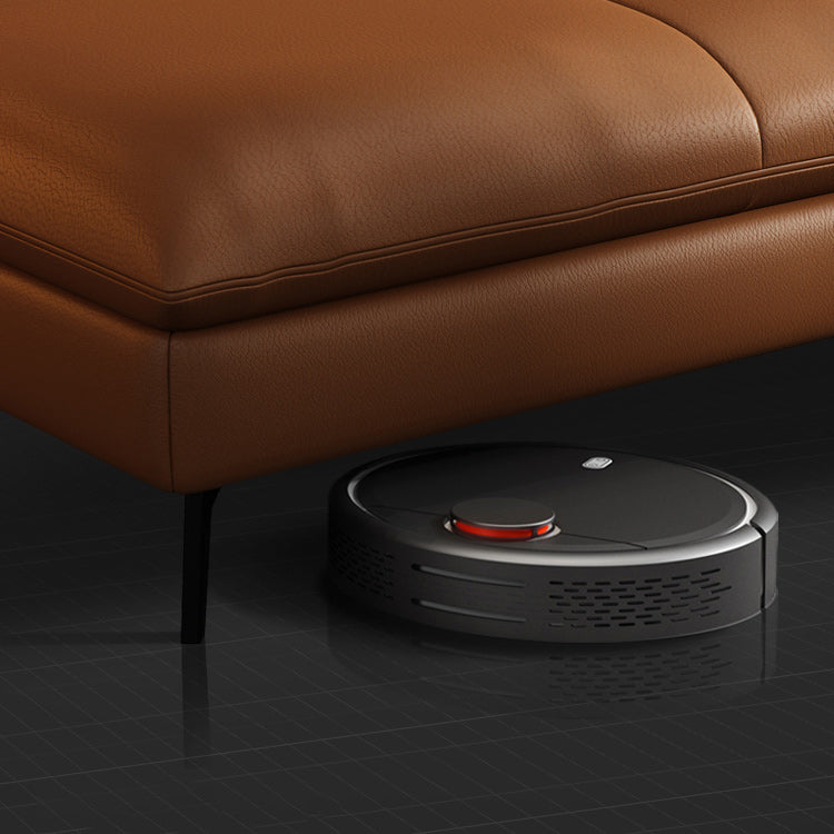 Contemporary Sectional Sofa Orange Genuine Leather Sectional