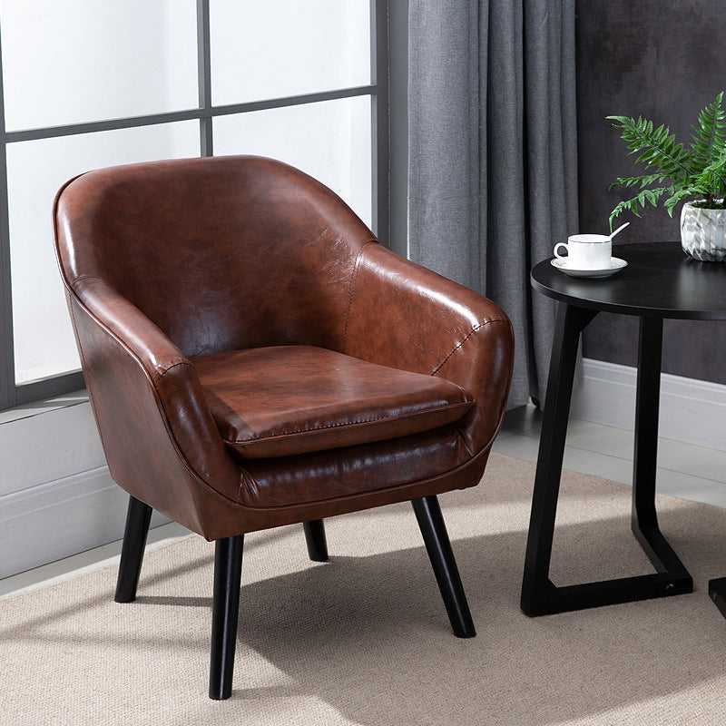 Contemporary Accent Armchair Arms Included Barrel Accent Chair