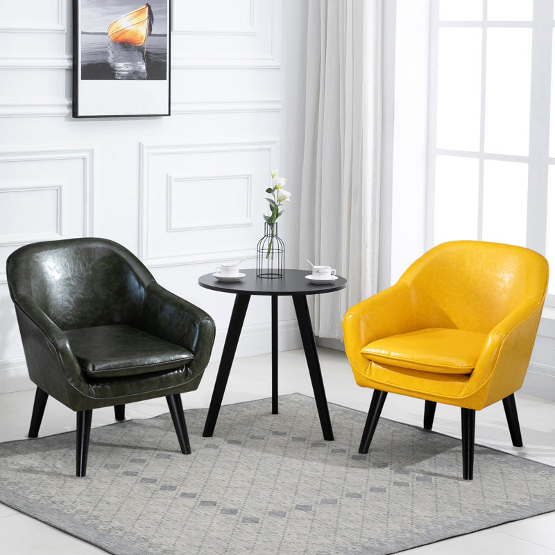 Contemporary Accent Armchair Arms Included Barrel Accent Chair