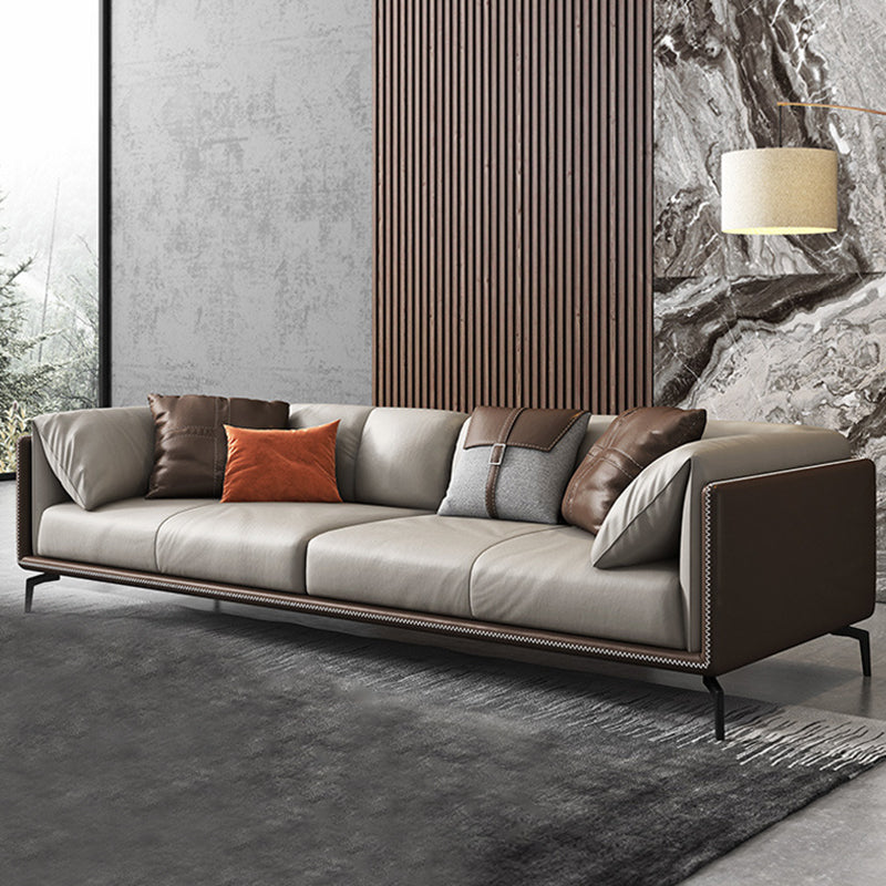 Contemporary Cushions Pillow Top Arm Living Room Leather Seating