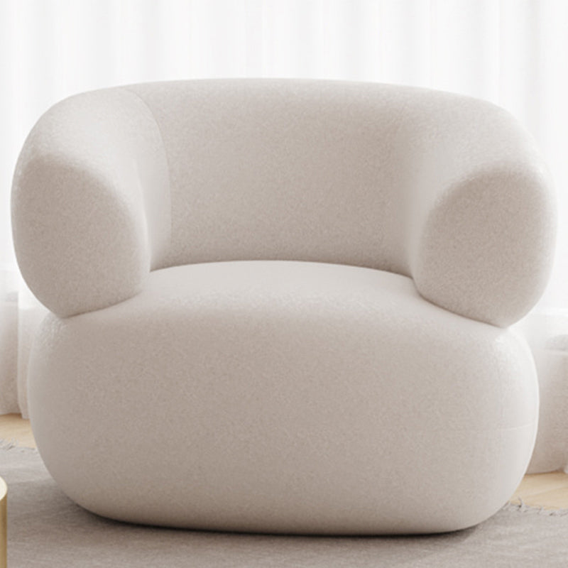 Faux Leather Modern Sofa Sloped Arm Curved Sofa for Living Room