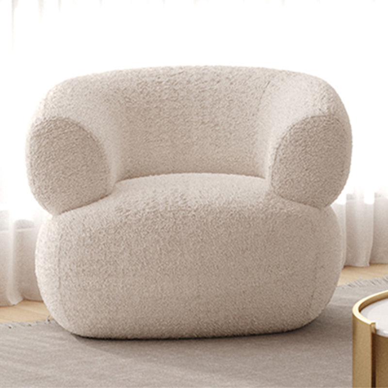 Faux Leather Modern Sofa Sloped Arm Curved Sofa for Living Room