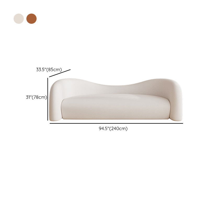 Faux Leather Modern Sofa Sloped Arm Curved Sofa for Living Room