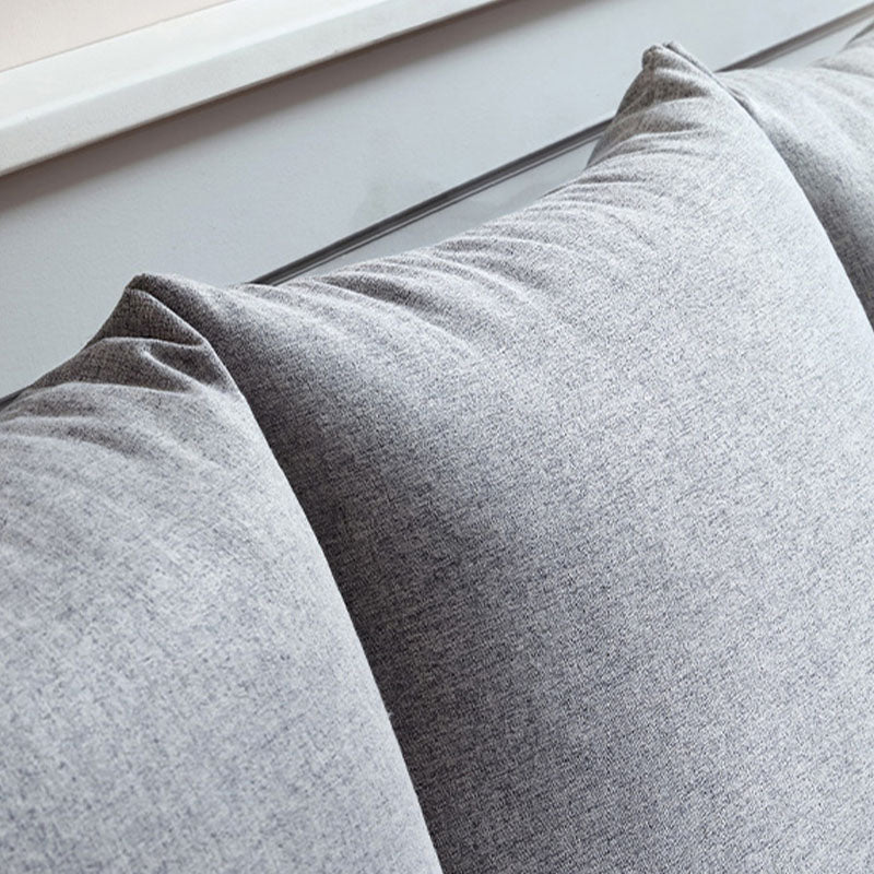 Contemporary Linen Standard Sofa Pillow Top Arm Settee in Beige and Grey