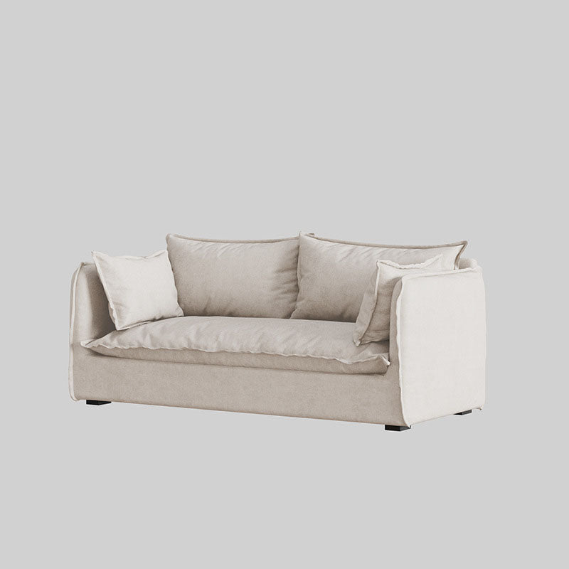 White Stationary Sofa Modern Square Arm Sofa for Living Room