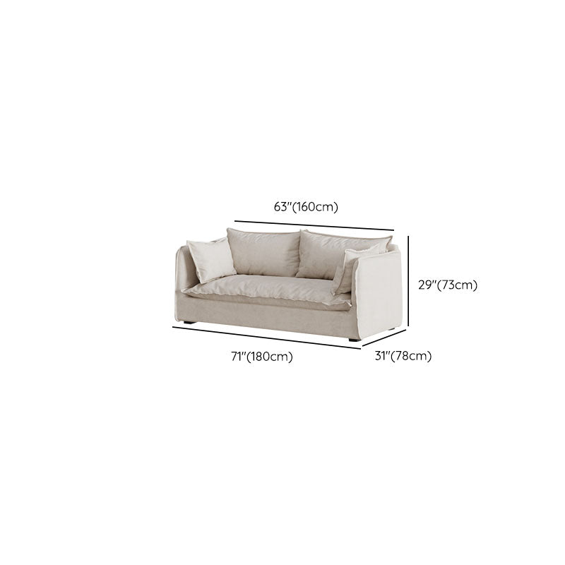 White Stationary Sofa Modern Square Arm Sofa for Living Room