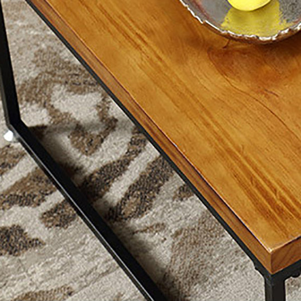 Modern Simple Wood Rectangular Coffee Table Sled 2 Nesting Cocktail Table Set