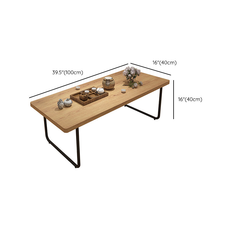 Contemporary Sled Coffee Table Solid Wood Coffee Cocktail Table