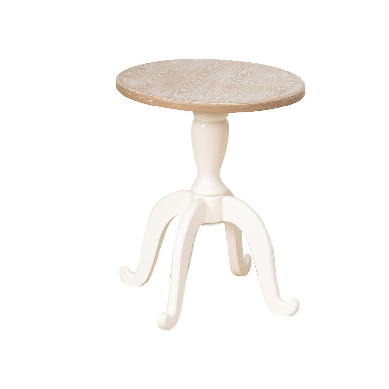 French Country Style Side Table Distressed Wood Side Table in White