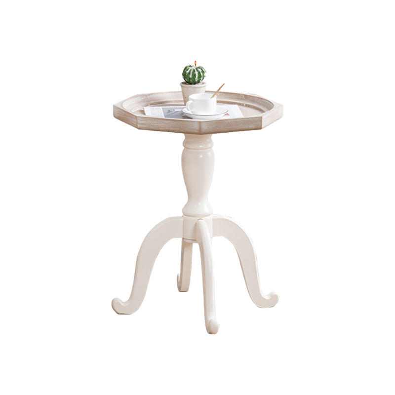 French Country Style Side Table Distressed Wood Side Table in White