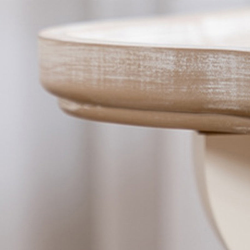 French Country Style Side Table Distressed Wood Side Table in White