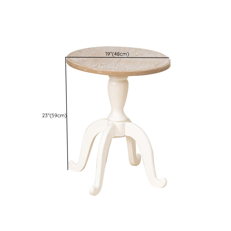 French Country Style Side Table Distressed Wood Side Table in White