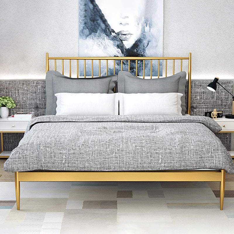 Iron Open-Frame Bed Contemporary Standard Bed with Metal Legs