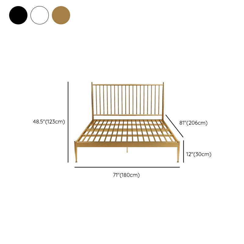 Iron Open-Frame Bed Contemporary Standard Bed with Metal Legs