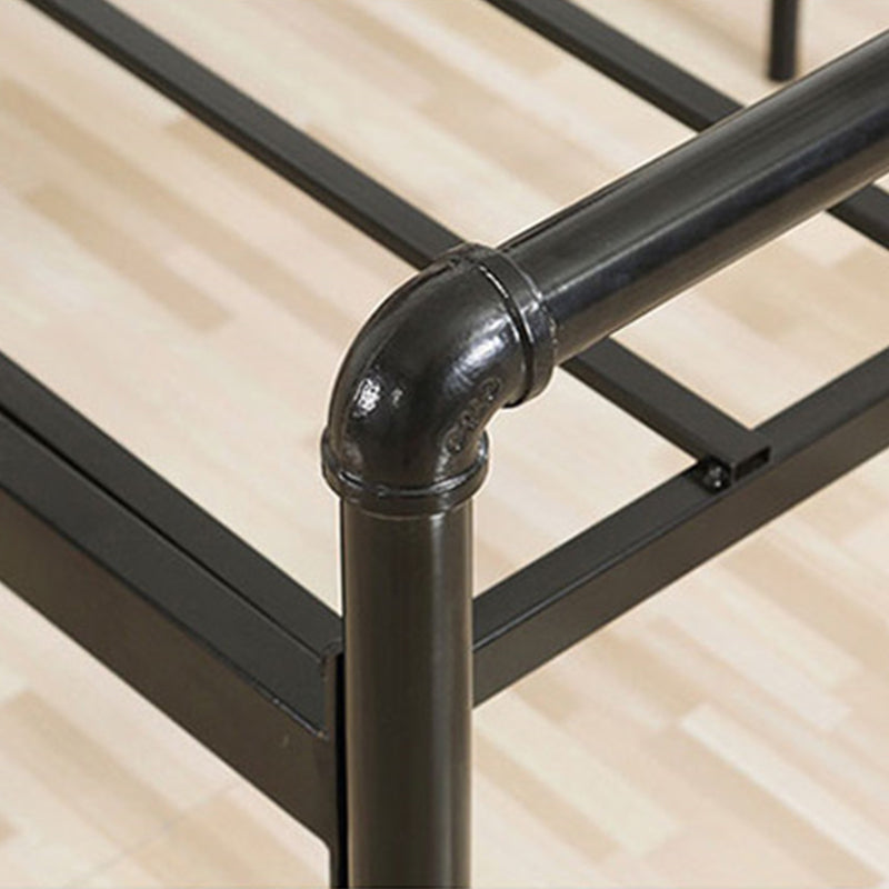 Upholstered Headboard Open-Frame Bed Metal and Upholstered Bed Frame with Metal Legs