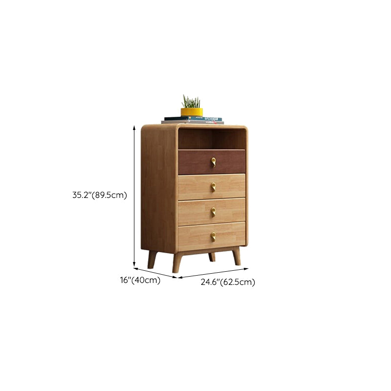 Mid Century Modern Natural Accent Chest Rectangular Wood Chest