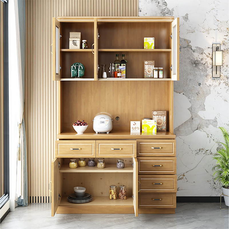 Mid-Century Cabinet 6 - Drawer 3 Shelves Solid Wood Bar Pulls Accent Cabinet