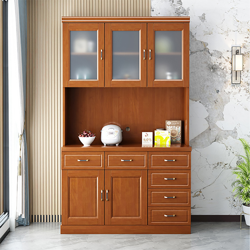 Mid-Century Cabinet 6 - Drawer 3 Shelves Solid Wood Bar Pulls Accent Cabinet