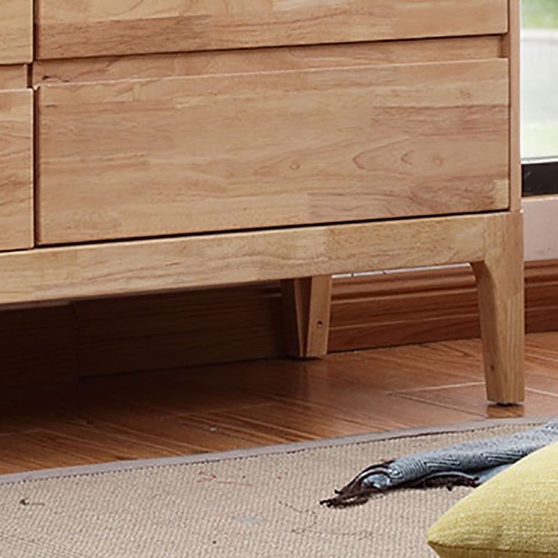 Contemporary Natural Accent Chest Rubberwood Chest with Drawers