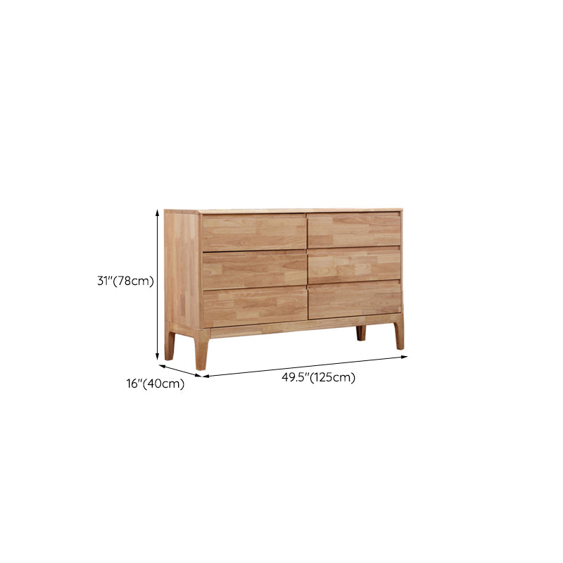 Contemporary Natural Accent Chest Rubberwood Chest with Drawers
