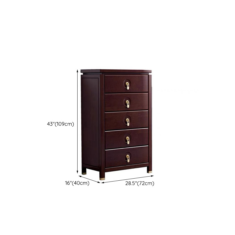 Mid-Century Modern Chest Rectangle with Drawer Solid Wood Straight Legs Accent Chest