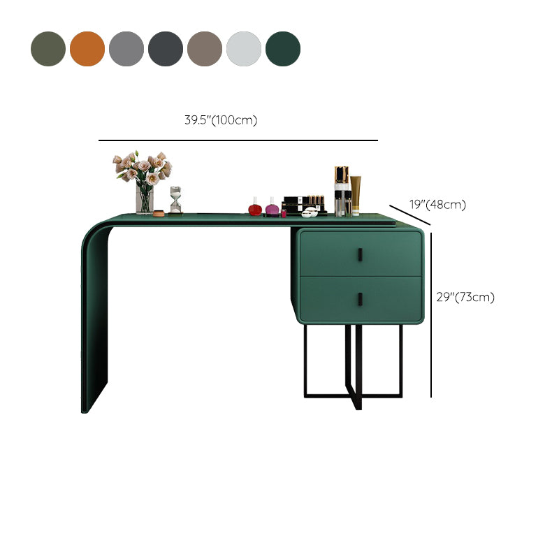 Glam Style 2-Drawer Solid Color Dressing Table Mirror Make-up Vanity