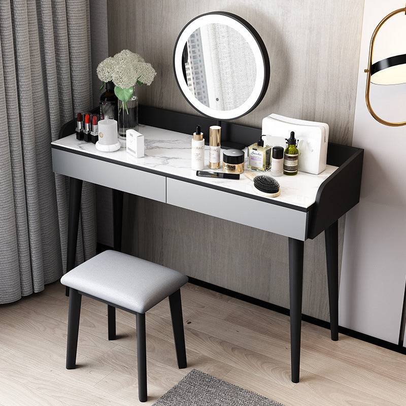 Stone Top Makeup Table with 2 Drawers 15.74" Wide Vanity Tables