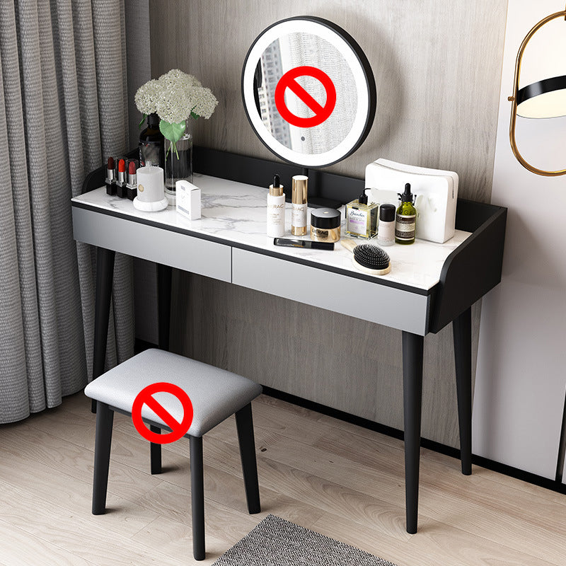 Stone Top Makeup Table with 2 Drawers 15.74" Wide Vanity Tables