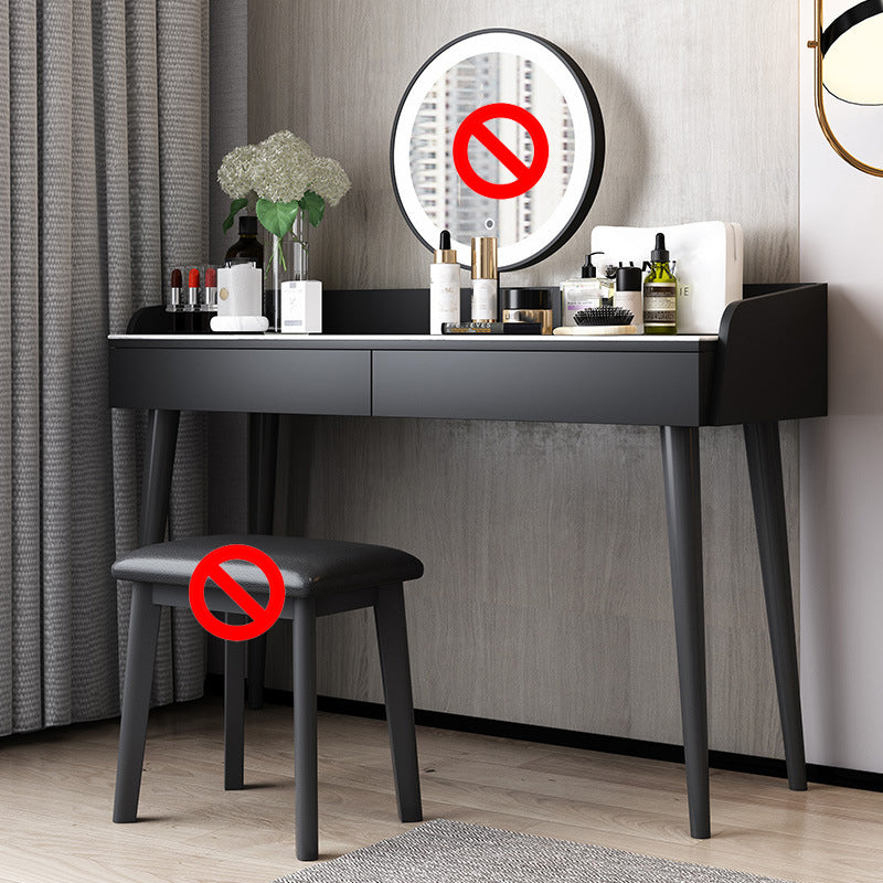 Stone Top Makeup Table with 2 Drawers 15.74" Wide Vanity Tables