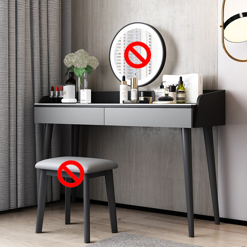 Stone Top Makeup Table with 2 Drawers 15.74" Wide Vanity Tables