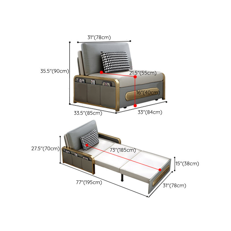 Square Arms Futon Foldable Pillow Included Cushion Back Sleeper Sofa