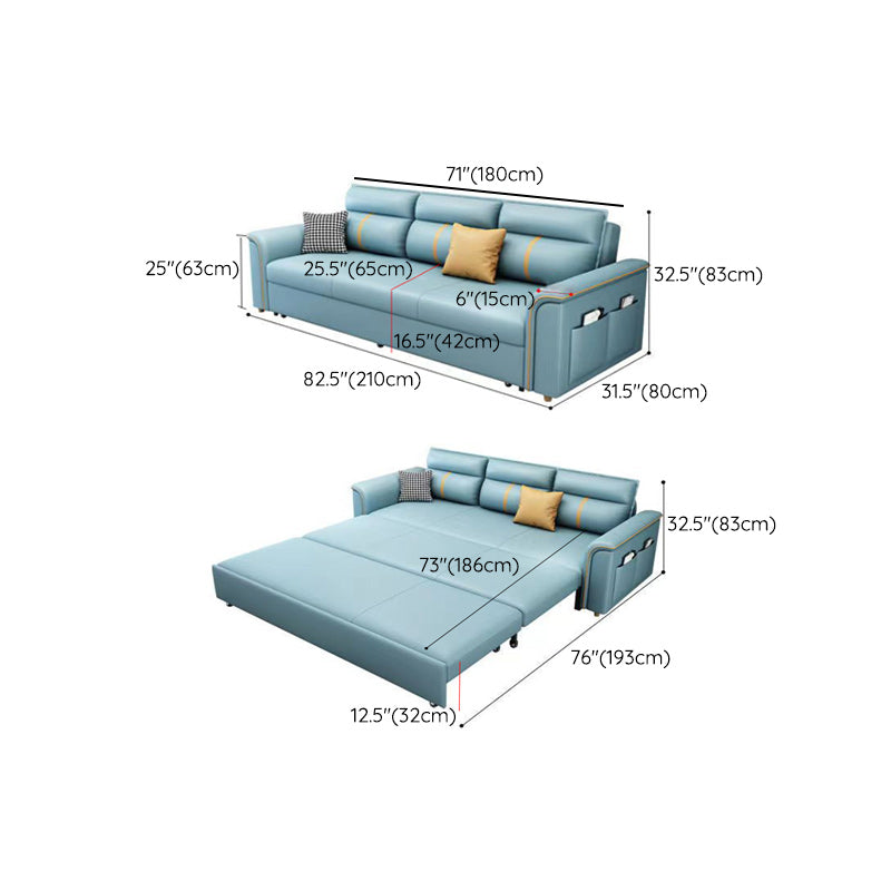 Flared Arms Futon Foldable Pillow Included Cushion Back Sleeper Sofa