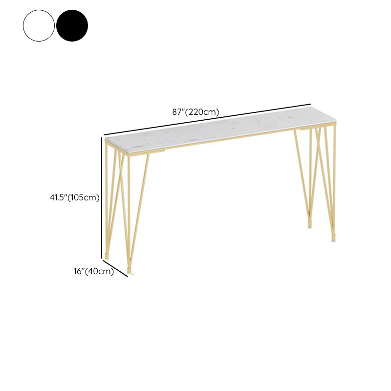 Modern Bar-height Table Faux Marble Top Bistro Pub Table with Gold Base