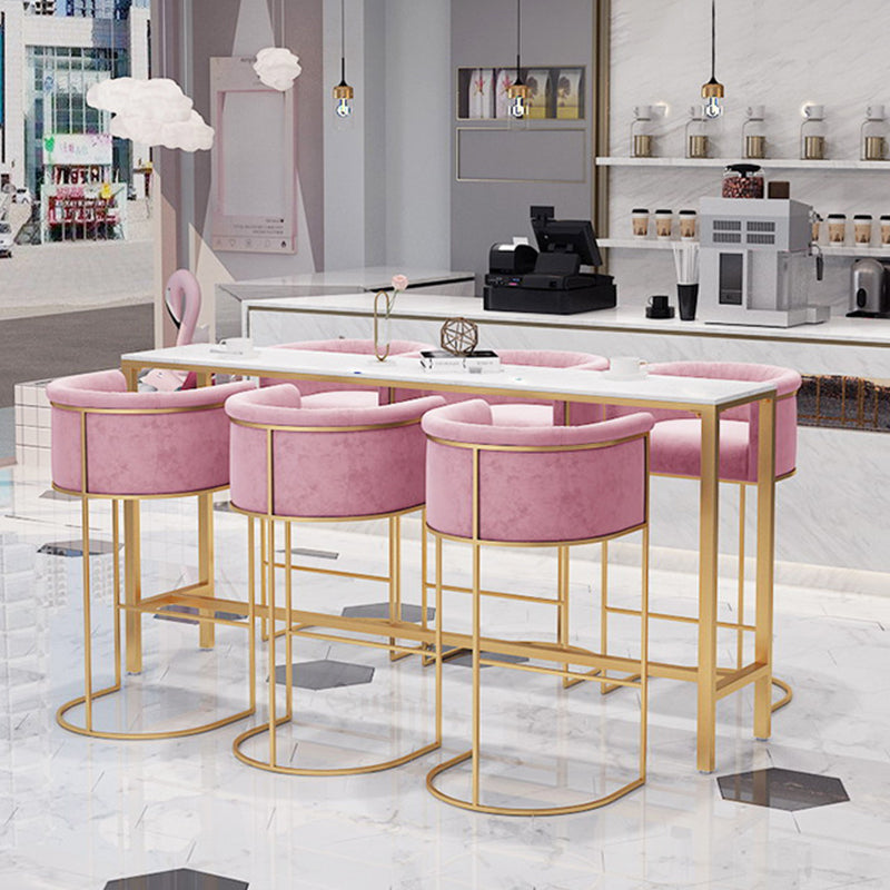 Modern Bar-height Table FauxMarble Top Bistro Bar Table for Living Room