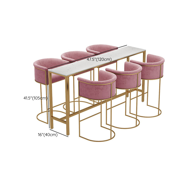 Modern Bar-height Table FauxMarble Top Bistro Bar Table for Living Room