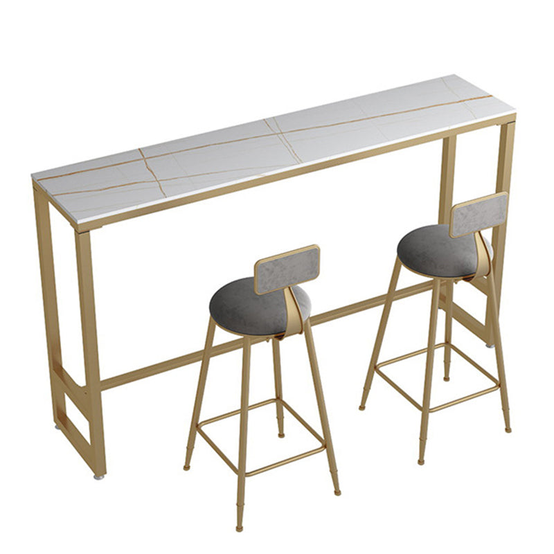 Modern Bar-height Table FauxMarble Top Bistro Bar Table for Patio Use