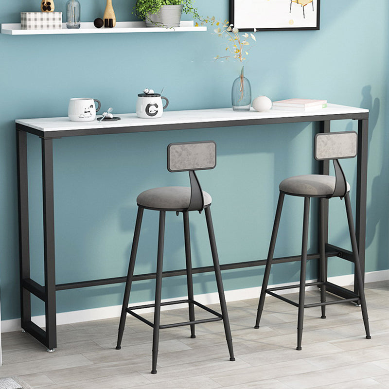 Modern Bar-height Table FauxMarble Top Bistro Bar Table for Patio Use