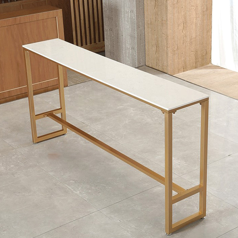 Modern Bar-height Table FauxMarble Top Bistro Bar Table with Gold Base