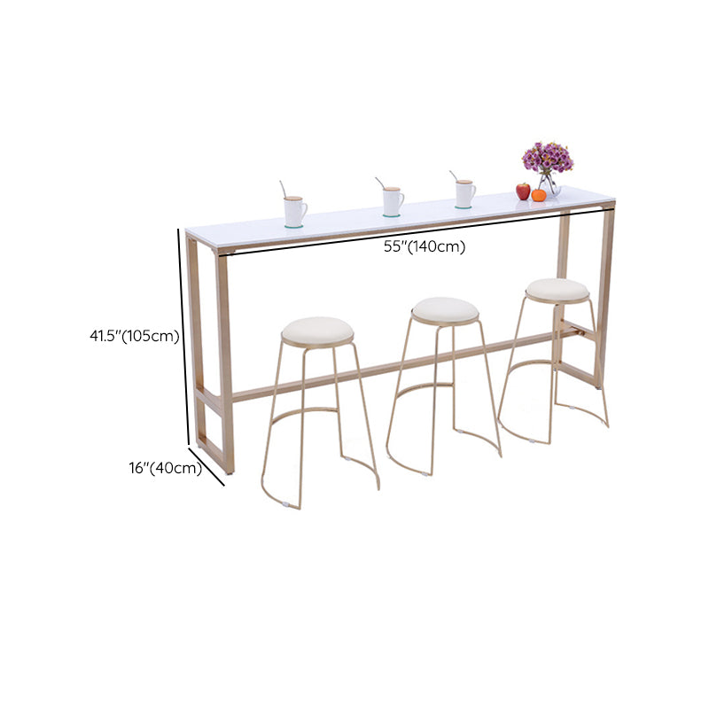 Modern Bar-height Table FauxMarble Top Bistro Bar Table with Gold Base