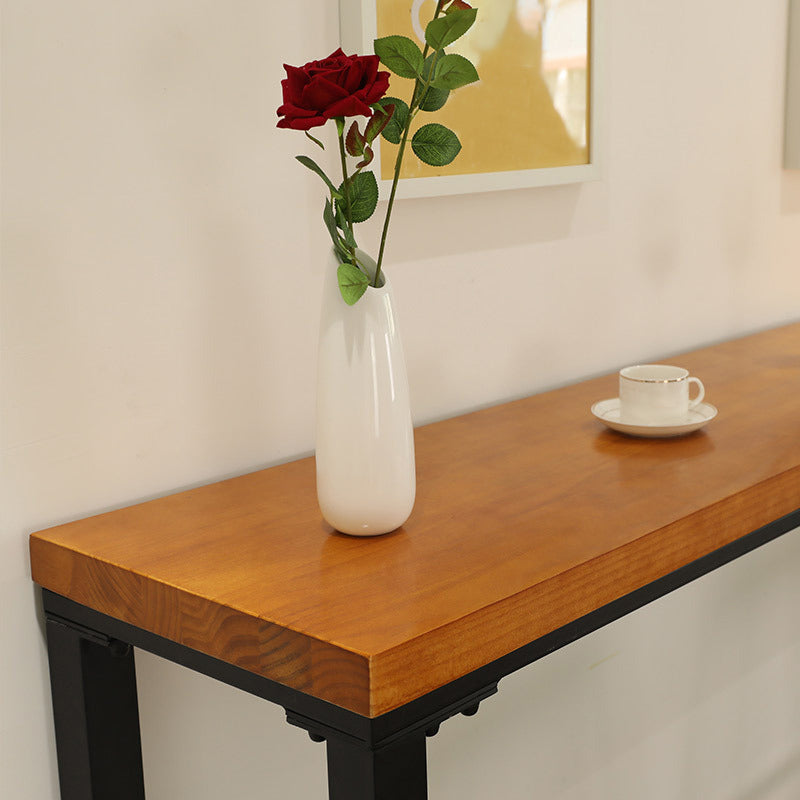 Industrial Bar-height Table Solid Wood Top Bistro Pub Table for Patio Use