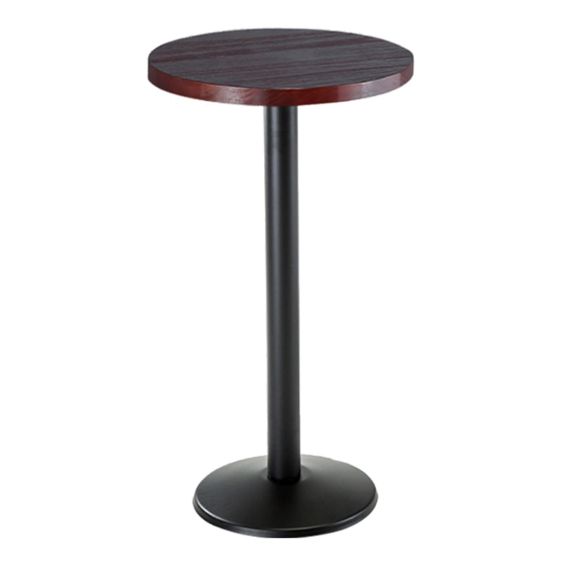Industrial Bar-height Table Solid Wood Top Bistro Pub Table with Black Base