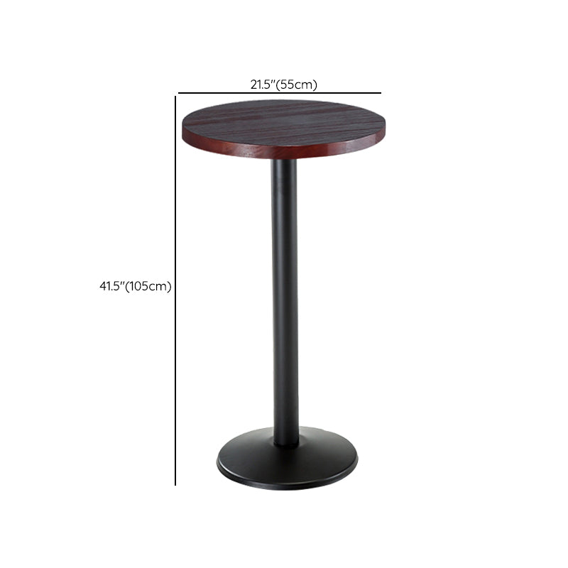 Industrial Bar-height Table Solid Wood Top Bistro Pub Table with Black Base