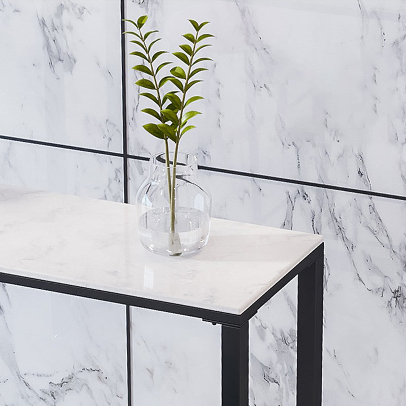 Modern Bar-height Table White Faux Marble Top Bistro Pub Table