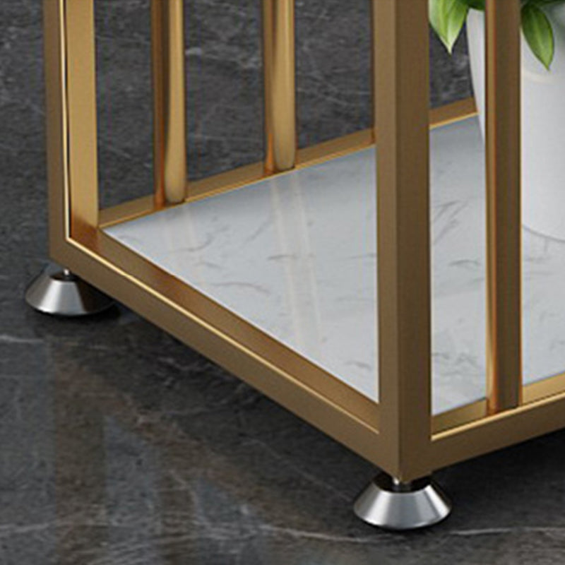 Glam Bar-height Table Faux Marble Top Bistro Pub Table with 3 Shelves